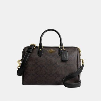 Coach Womens Rowan Large Satchel in Soft Signature Canvas - Beige - One Size