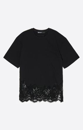 Bimba & Lola Oversize Lace T-Shirt in Black at Nordstrom, Size Medium Eu