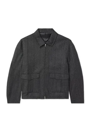 Mr P. Wool-Herringbone Blouson Jacket