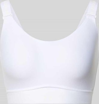 Under Armour Regular Fit Sport-BH mit Logo-Print Modell Infinity in Weiss, Gr&ouml;&szlig;e XL