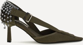 Prada D&eacute;collet&eacute; in canvas con cristalli Woman 37