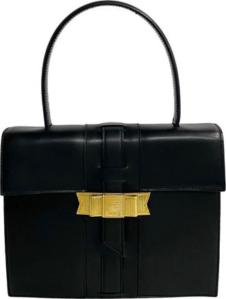 Celine Black Leather Handbag Tote Bag (Pre-Owned)