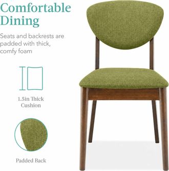 Best Choice Products 5-Piece Compact Wooden Mid-Century Modern Dining Set w/ 4 Chairs, Padded Seat & Back