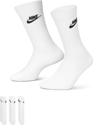 Nike Unisex Nike Sportswear Everyday Essential Crew Socks (3 Pairs) in White | DX5025-100
