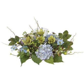 Nearly Natural Hydrangea Candelabrum Centerpiece in Blue at Nordstrom