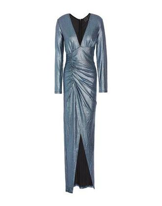 8 by YOOX LUREX DEEP V-NECK LONG DRESS