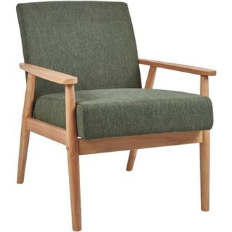 Beliani Beliani - Poltrona da salotto con rivestimento in tessuto verde con struttura in legno scuro Esrum