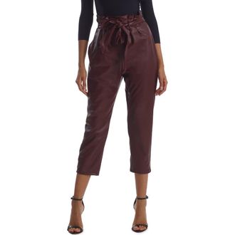 Commando Paperbag Waist Faux Leather Crop Pants in Oxblood at Nordstrom Rack, Size X-Large