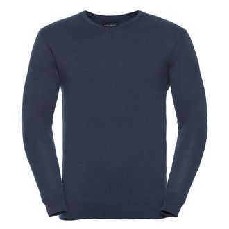 Russell Athletic Russell Collection Heren Gebreid V Hals Sweatshirt (Franse marine)