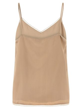 Fabiana Filippi Liquid Satin Lingerie Tank Top - Beige