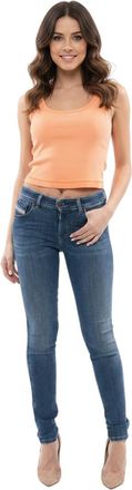 Diesel Blue Skinny Mid Rise Jeans