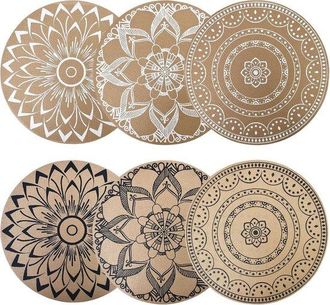 OEM Rewytaz - Juego De 6 Manteles Individuales Lavables, Redondos, De Pvc Tejido