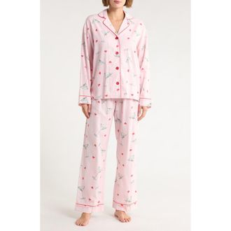 PJ Salvage Lightweight Flannel Pajamas in Light Pink at Nordstrom Rack, Size Large
