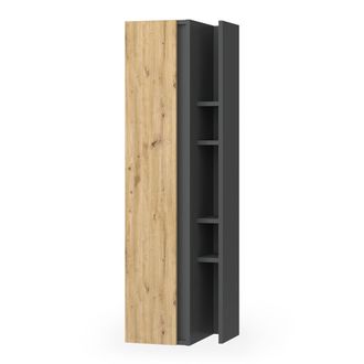 Vicco Armario De Ba&ntilde;o Edelin, Antracita/artisan, 35 X 120 Cm Con 4 Compartimentos De Almacenamiento, Vicco