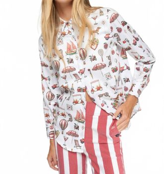 Vilagallo Malfalda Button Down Blouse In White Vintage