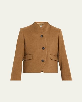House of Dagmar Curved Wool-Blend Jacket