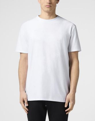 Philipp Plein Round Neck T-Shirt Jacquard Skull Men in White at Nordstrom, Size Xxx-Large