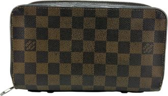 Louis Vuitton Brown Leather Long Wallet (Bi-Fold) (Pre-Owned)