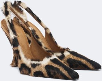 Dolce & Gabbana Leopard-print calf hair slingback pumps