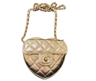 Chanel Gold Quilted Heart Bag
