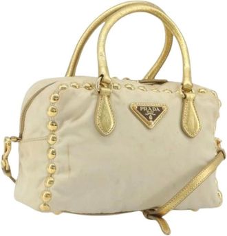 Prada Borsa a spalla vintage Pre-owned in nylon - - Pre-owned - Donna - Beige - ONE SIZE