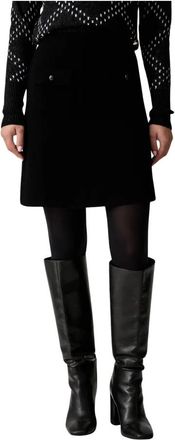 Joop Mini Gebreide Rok - Dames - Korte rokken - Zwart - M - Wol - Rokken