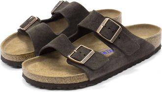Birkenstock Womens Arizona Soft Footbed Sandals In Mocha