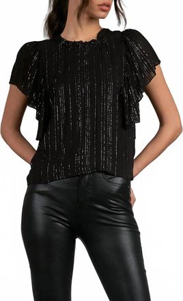 Elan Short Sleeve Top In Silver