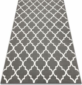RugsX Rugsx - Alfombra Bcf Morad Trelis Espaldera Marroqu&iacute; - Antracita, Gris Grey 160x220 Cm