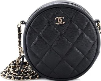 Chanel Round Clutch with Chain Quilted Caviar Mini crossbody bag - Nero