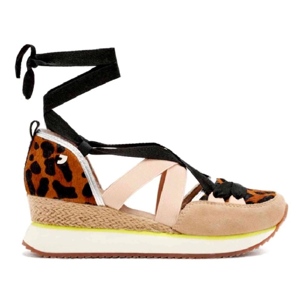 GIOSEPPO Gouden leren sandalen met sleehak voor dames, donkergoud, 38 EU