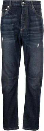 Brunello Cucinelli Dark Wash Distressed Denim Jeans, Brand Size 56 (US Size 40)