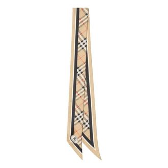 Burberry (WMNS) Burberry 26FW Check Silk Skinny Scarf Beige 8114238
