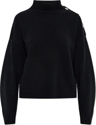 Versace Wool-Cashmere Knit Boxy Sweater - Dames - Coltruien - Zwart - M - Wol - Truien & Vesten