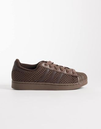 adidas Originals Superstar II - Sneakers marroni intrecciati-Marrone