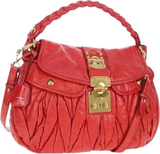 Miu Miu Pre-owned Shoulder Bag - Dames - Vintage Schoudertas - Rood - ONE Size - Leer - Vintage
