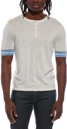 Autumn Cashmere Striped Trim Henley Shirt