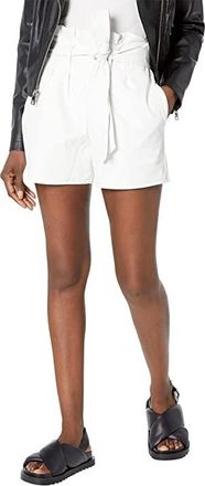Commando Faux Leather Paperbag Shorts SLG453 Womens Clothing White : LG (12-14), Elastane/Polyurethane/Viscose