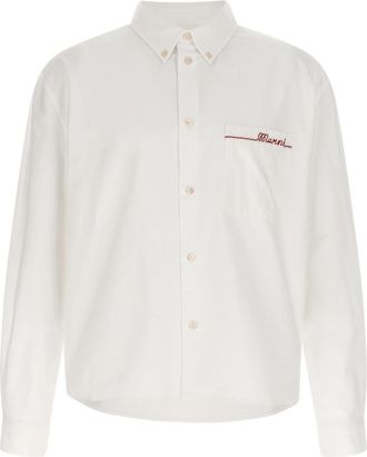 Marni White Embroidery Shirt
