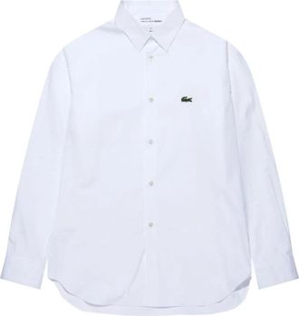 Comme Des Gar&ccedil;ons Logo-Patch Katoenen Overhemd - Heren - Casual Overhemden - Wit - S - Katoen - Overhemden
