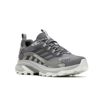 Merrell Wanderschuh MERRELL MOAB SPEED 2 GORE-TEX, Herren, Gr. 41, grau (asphalt), Synthetik, Schuhe Wanderschuh, wasserdicht