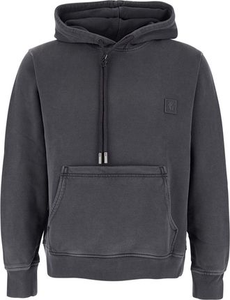 Wooyoungmi Grey Sweatshirt With Logo Patch On The Front And Logo Lettering On The Back In Cotton Man