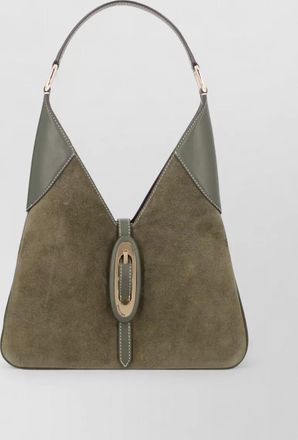 Michael Kors suede shoulder bag oval buckle detail