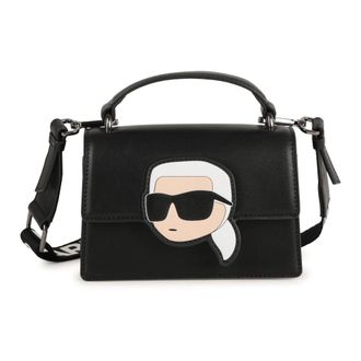 Karl Lagerfeld Mini Tas met Handvat - Dames - Handtassen - Zwart - ONE Size - Polyester - Tassen