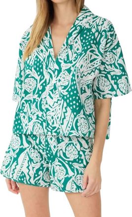 Entro Chic Print Set In Green Multi