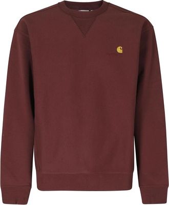 Carhartt Work in Progress American Script Sweatshirt - Heren - Sweatshirts - Rood - L - Katoen - Hoodies & sweatvesten