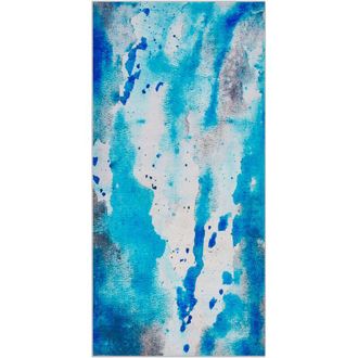 Beliani Beliani - Alfombra Tejida Multicolor 80 X 150 Cm Patr&oacute;n Acuarela Abstracto Moderno Bozat