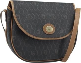 Dior Pre-owned Cross Body Bags, female, Black, Size: ONE SIZE Pre-owned Vintage Honeycomb Canvas Shoulder Bag