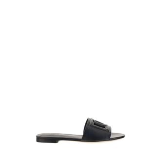 Dolce & Gabbana Black Calf Leather Bos Taurus Womens Sandals