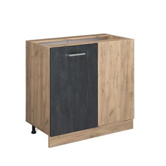 Vicco Armario De Esquina R-line, Hormig&oacute;n Negro, 86 Cm Sin Encimera